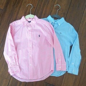 Set of TWO Button Down Shirts: One Vineyard Vines Whale Shirt, One Polo Ralph